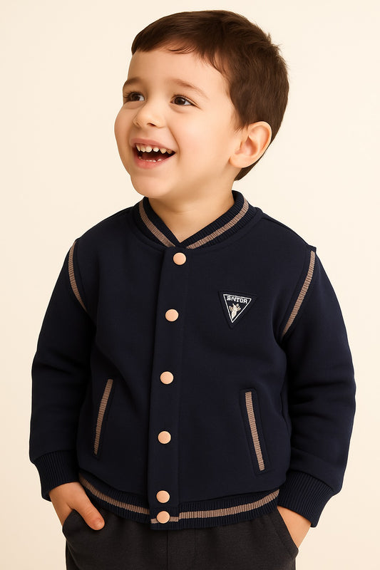 Boys Space Club Varsity Fleece Jacket – Navy