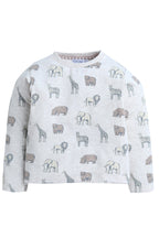 Dirkje Animals Printed Full Sleeves T-Shirt With Pant And Jacket Set - White/Beige