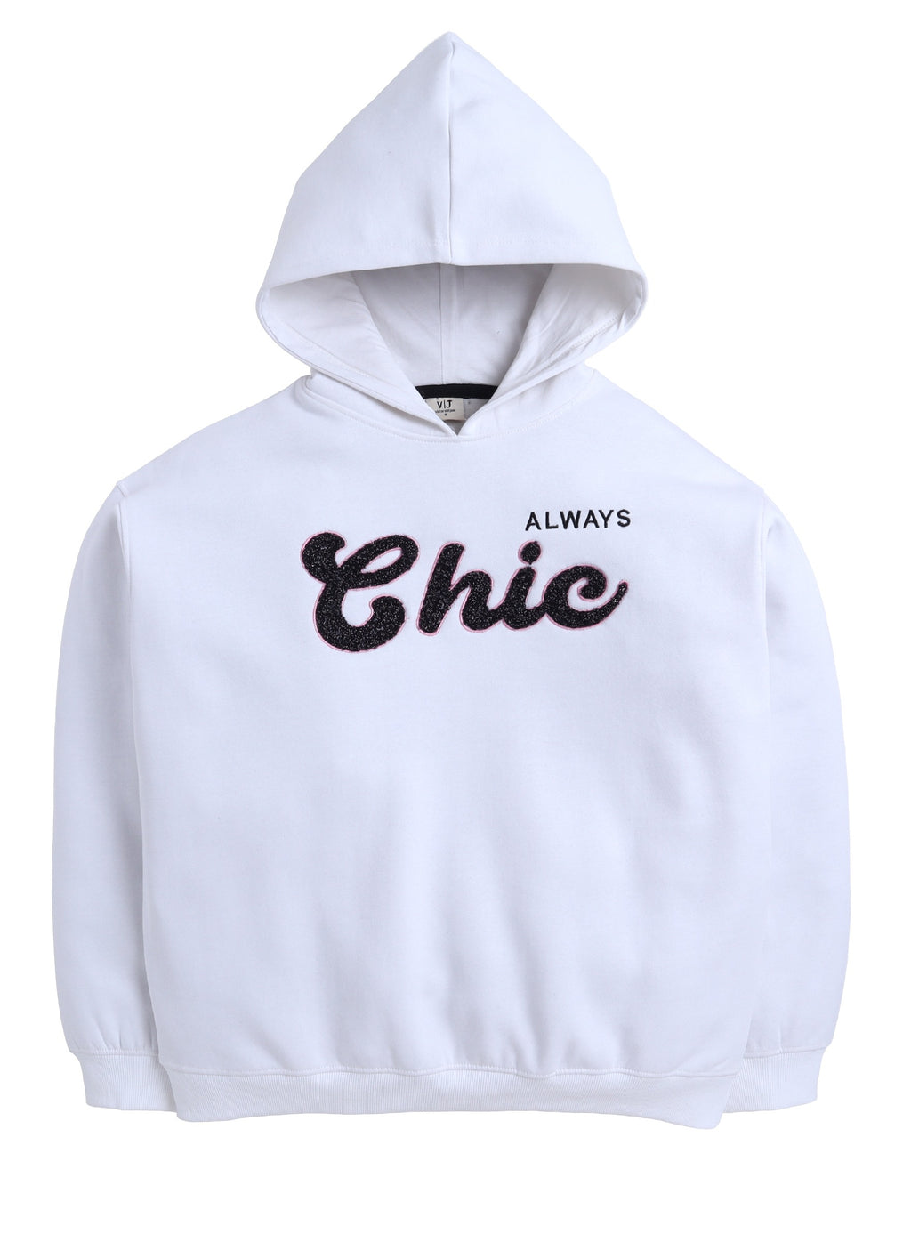 Œalways Chic” Hoodie For Girls “ Off-White | 100% Cotton Fleece |