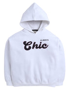 Œalways Chic” Hoodie For Girls “ Off-White | 100% Cotton Fleece |