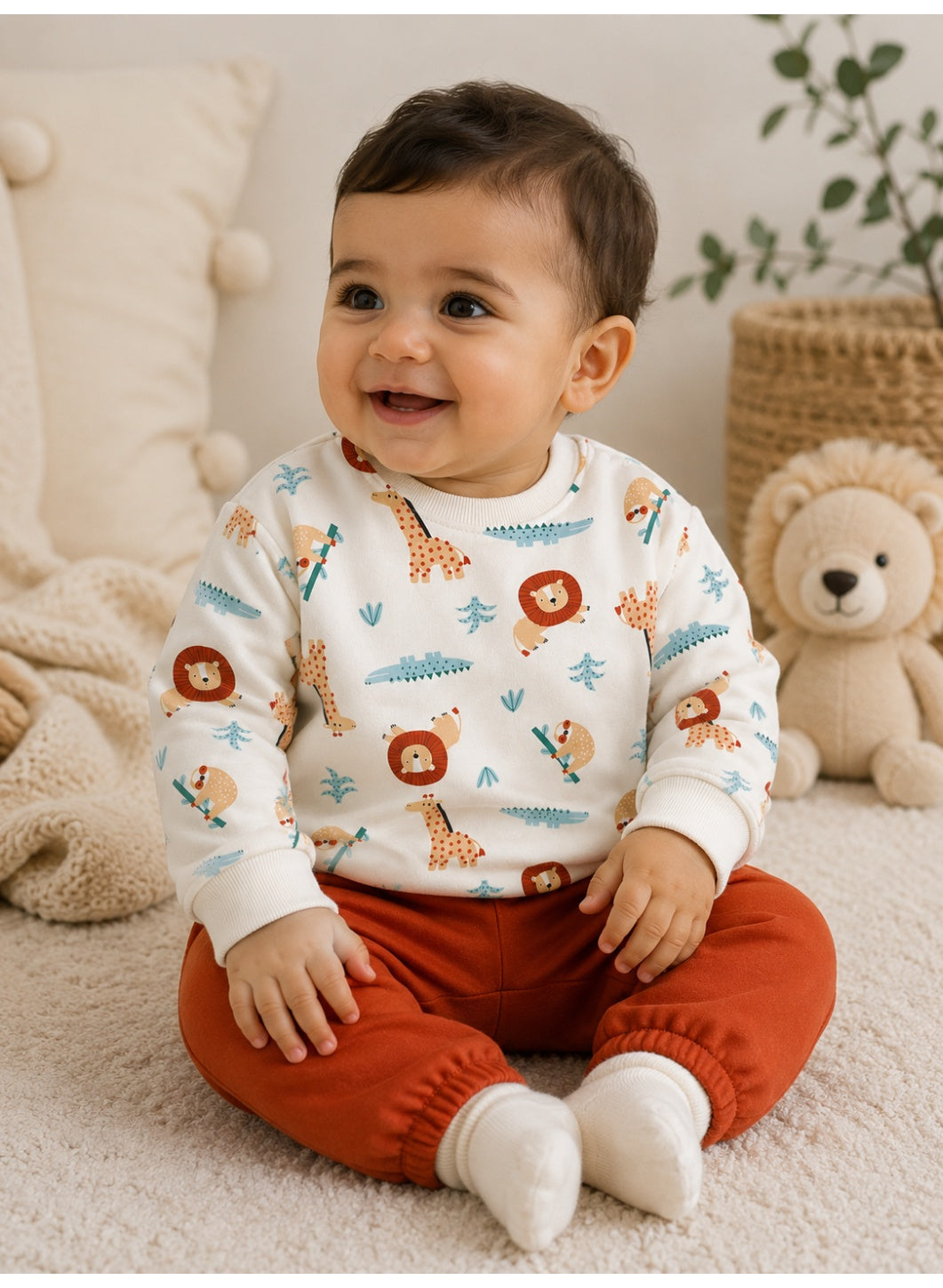 Boys 2-Piece Printed Sweatshirt & Cargo Jogger Pants Set