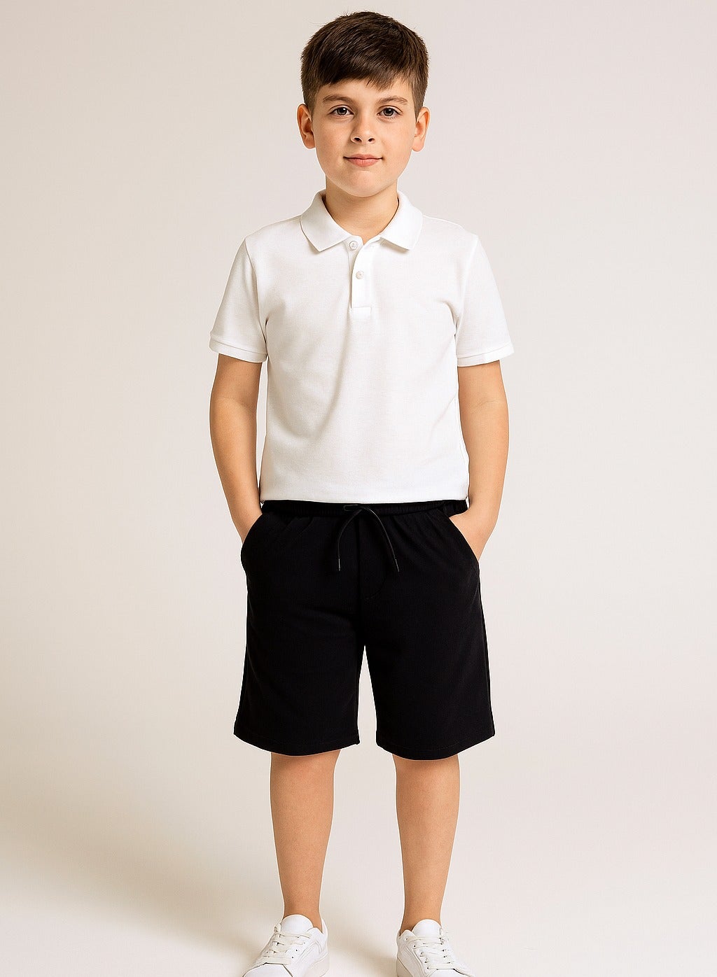 Boys French Terry Shorts 100% Cotton– Black