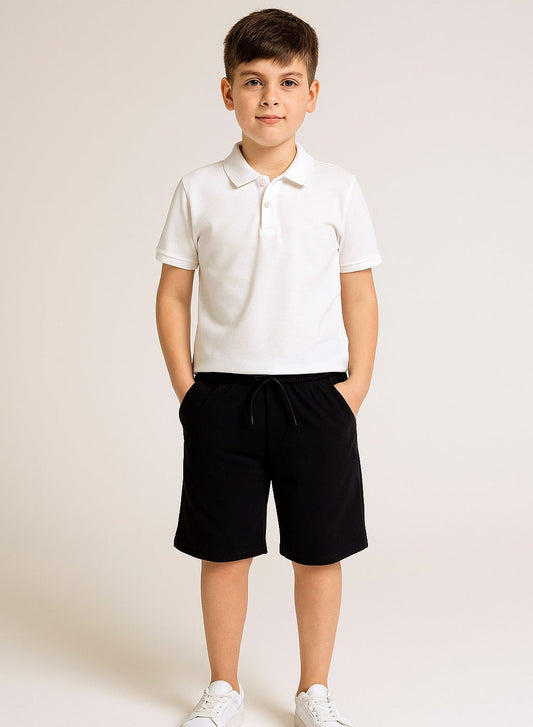 Boys French Terry Shorts 100% Cotton– Black