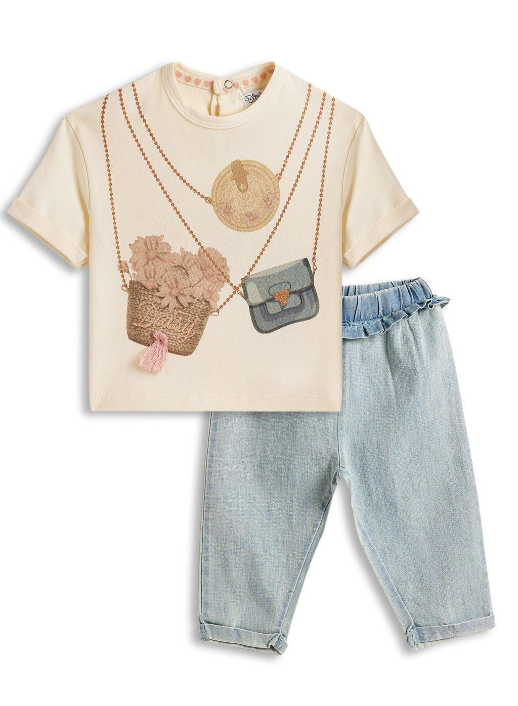 Dirkje Girls Set - T-Shirt Ss Loose Fit & Trousers