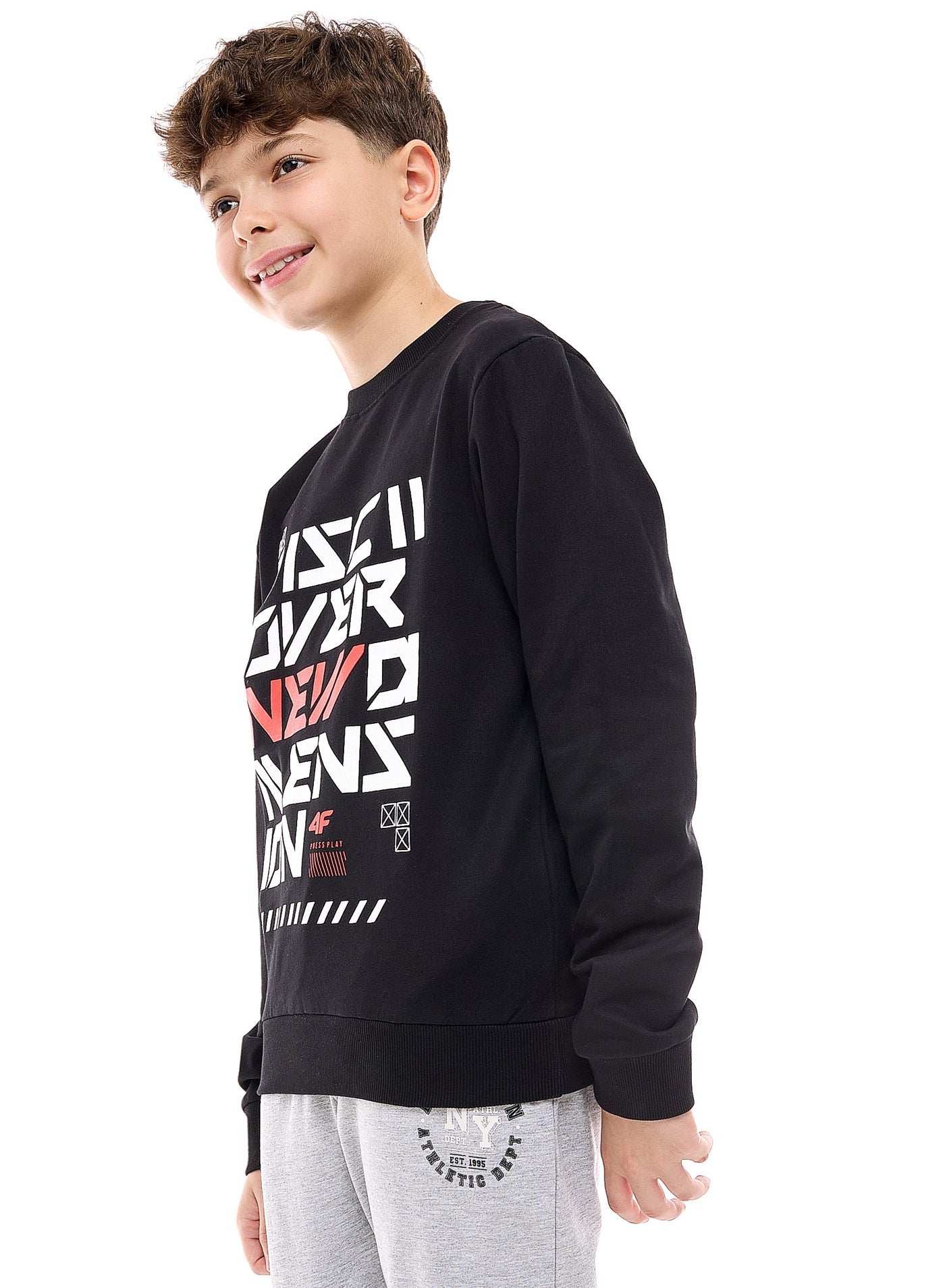Boys' Graphic Printed Sweatshirt "Discover"