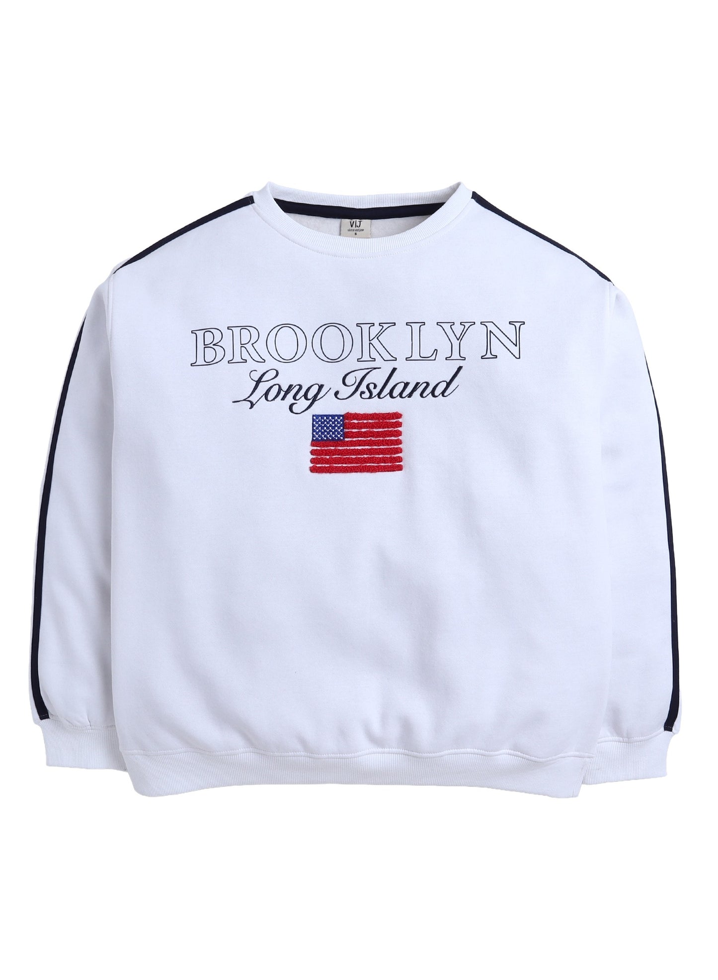 Brooklyn Graphic Sweatshirt – Off White | 100% Cotton Fleece |