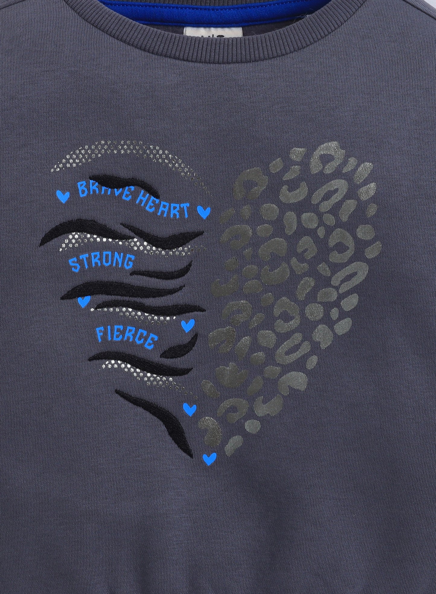 Girls'  – Heart Graphic Sweatshirt | 100% Cotton,