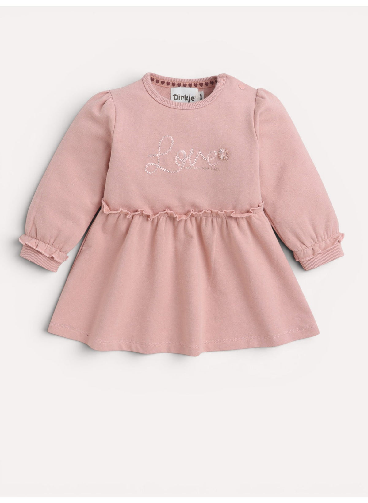 Girls Ruffle Waist Long Sleeve Dress