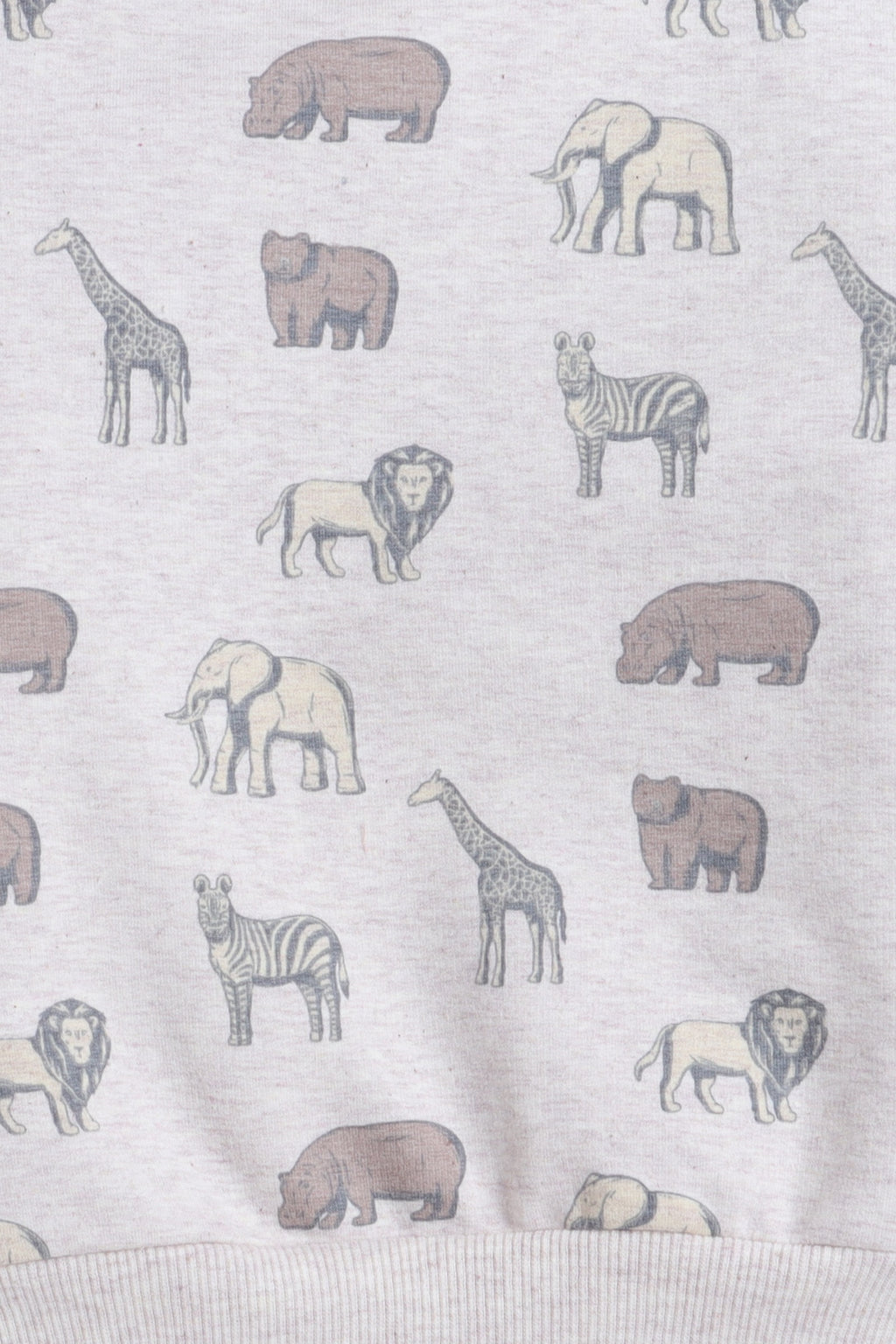 Dirkje Animals Printed Full Sleeves Sweatshirt With Joggers Set - Grey/White