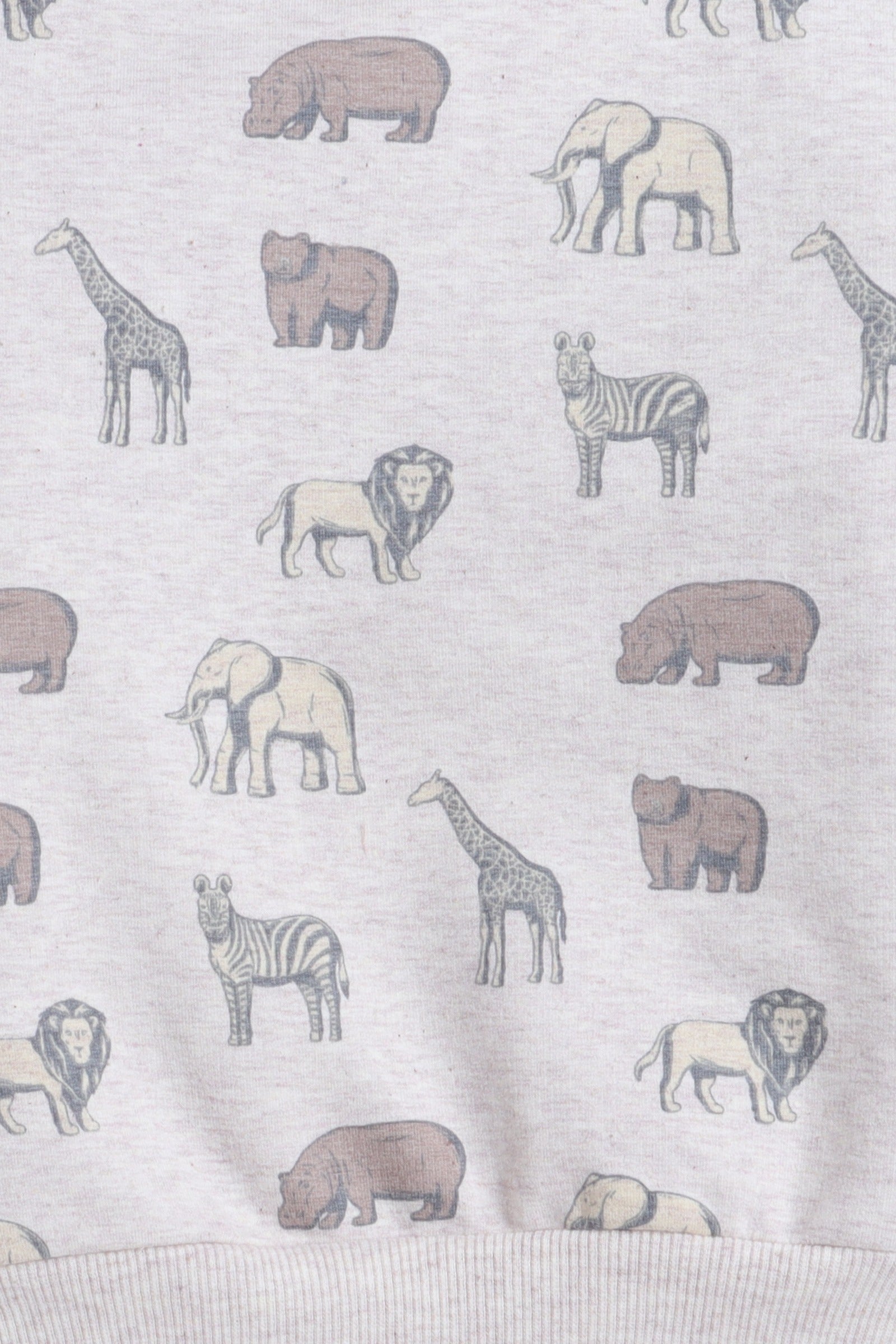 Dirkje Animals Printed Full Sleeves Sweatshirt With Joggers Set - Grey/White