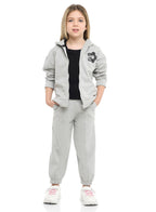 Girls Trã¨S Chic Reversible Sequin Fleece Set “ Light Grey 2-Piece Outfit