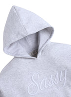 Œsassy Soul” Girls' Graphic Hoodie “ Heather Grey | 100% Cotton Fleece |