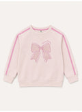 Girls Bow Graphic Sweatshirt and Wide Leg Pants Set