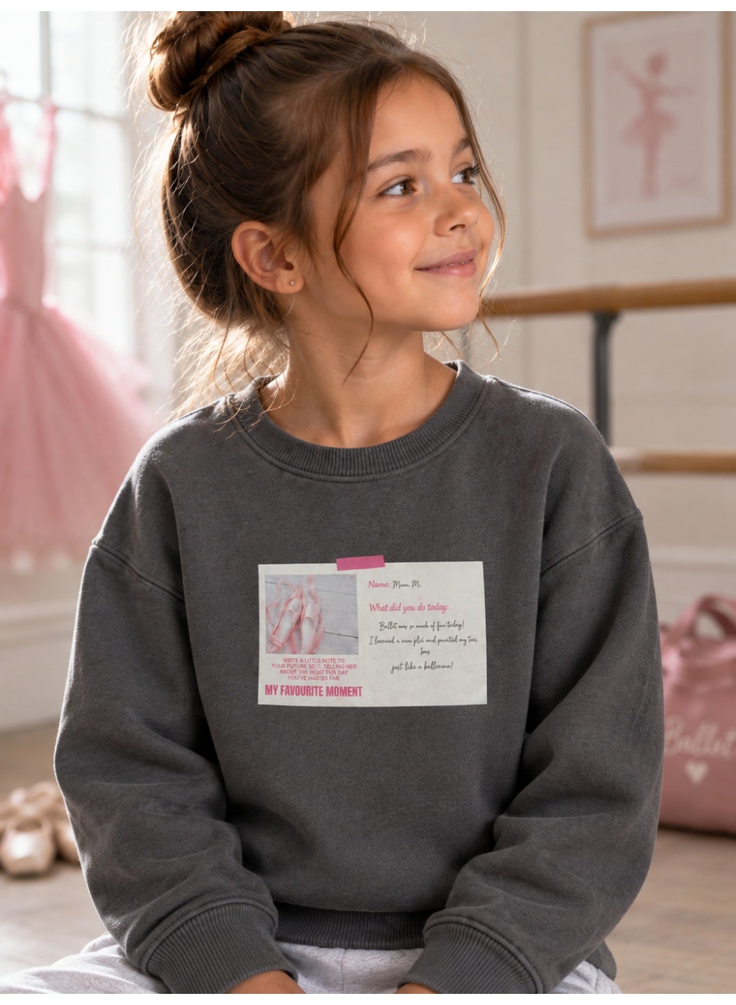 Girls Graphic Pullover with Front & Back Print