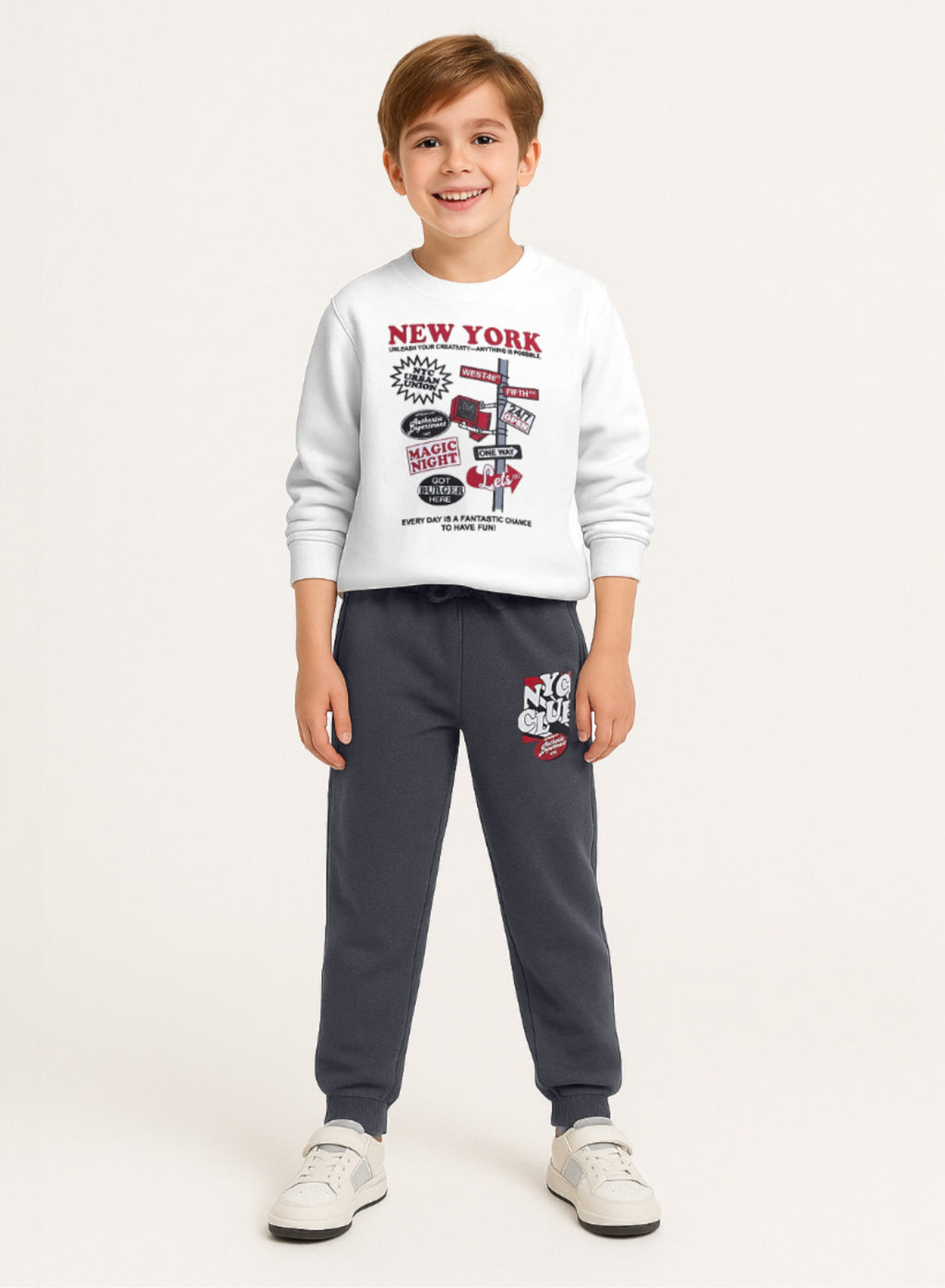 Print Sweatshirt Jogger Set