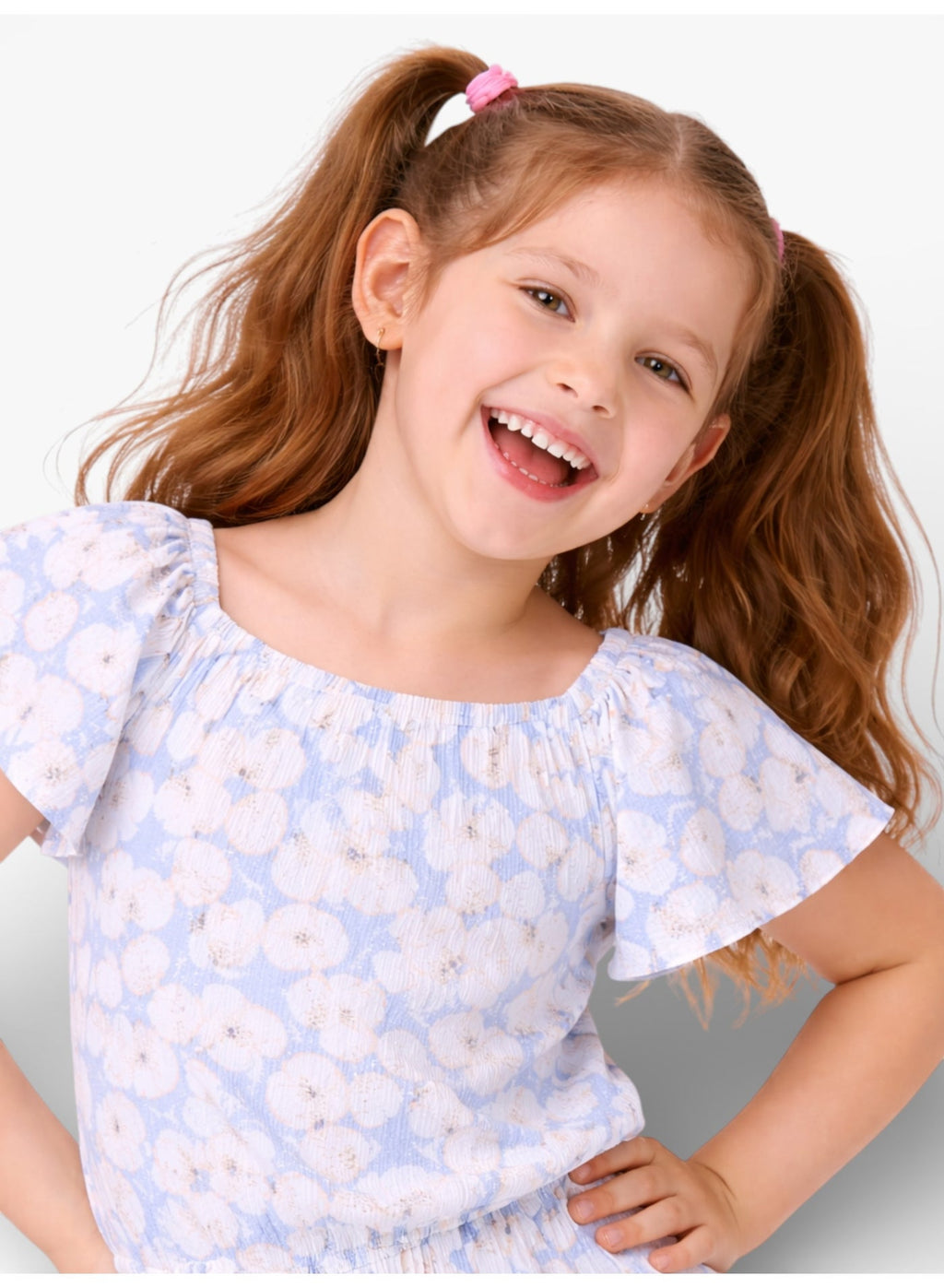 Girls Floral Ruffle