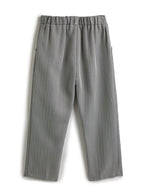 Grey Herringbone Waistcoat And Pant Set With Shirt And Tie