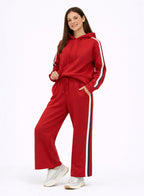 Girls Red Cropped Hoodie & Jogger Set “ 100% Cotton Fleece