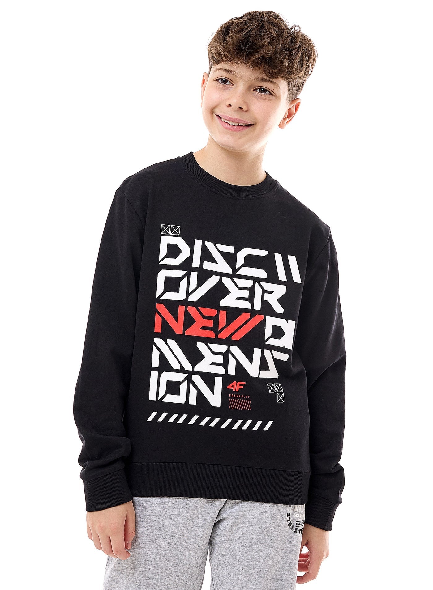Boys' Graphic Printed Sweatshirt "Discover"