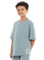 Victor And Jane Boys' Cord Set “ Ice Blue T-Shirt And Shorts Outfit