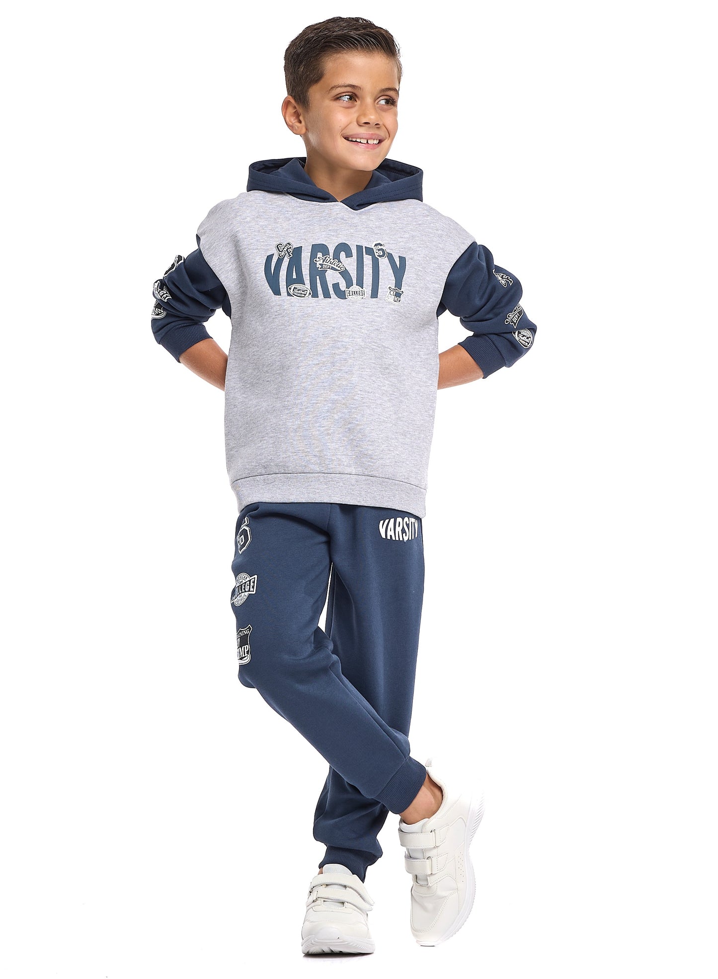 Boys Varsity Graphic Hoodie Fleece Tracksuit - 2 Piece Set
