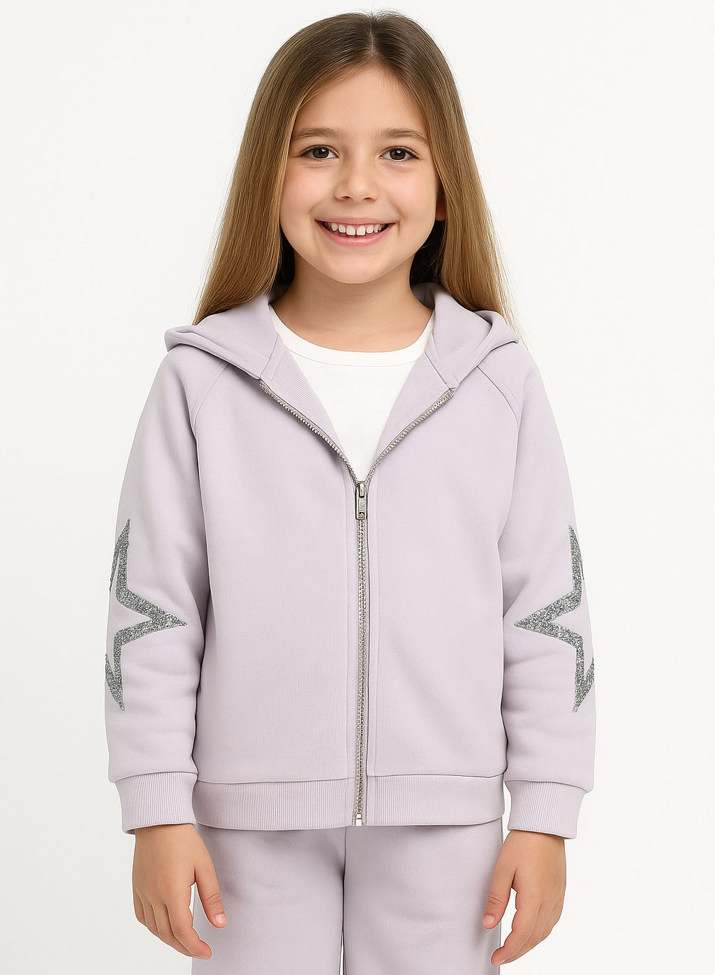 Girls Starstruck Fleece Tracksuit “ Lilac 2-Piece Set