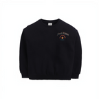 victor and jane boys black crewneck sweatshirt with French Riviera graphic print on the chest