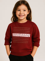 Girls’ Œperfectly Fabulous” Cotton Fleece Sweatshirt -Relaxed Fit