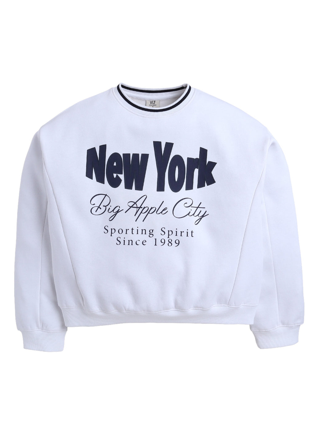 Œnew York Big Apple” Contrast Rib Sweatshirt “ 100% Cotton Fleece