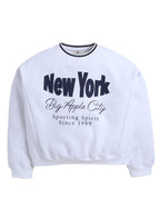 Œnew York Big Apple” Contrast Rib Sweatshirt “ 100% Cotton Fleece