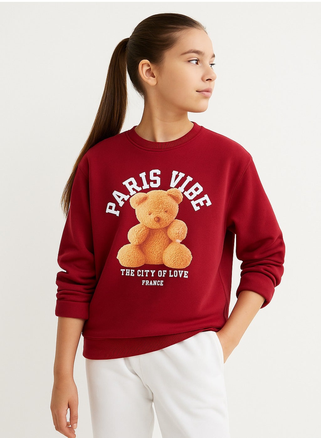 Paris Vibe Graphic Sweatshirt – 100% Cotton Fleece | Puff Print |