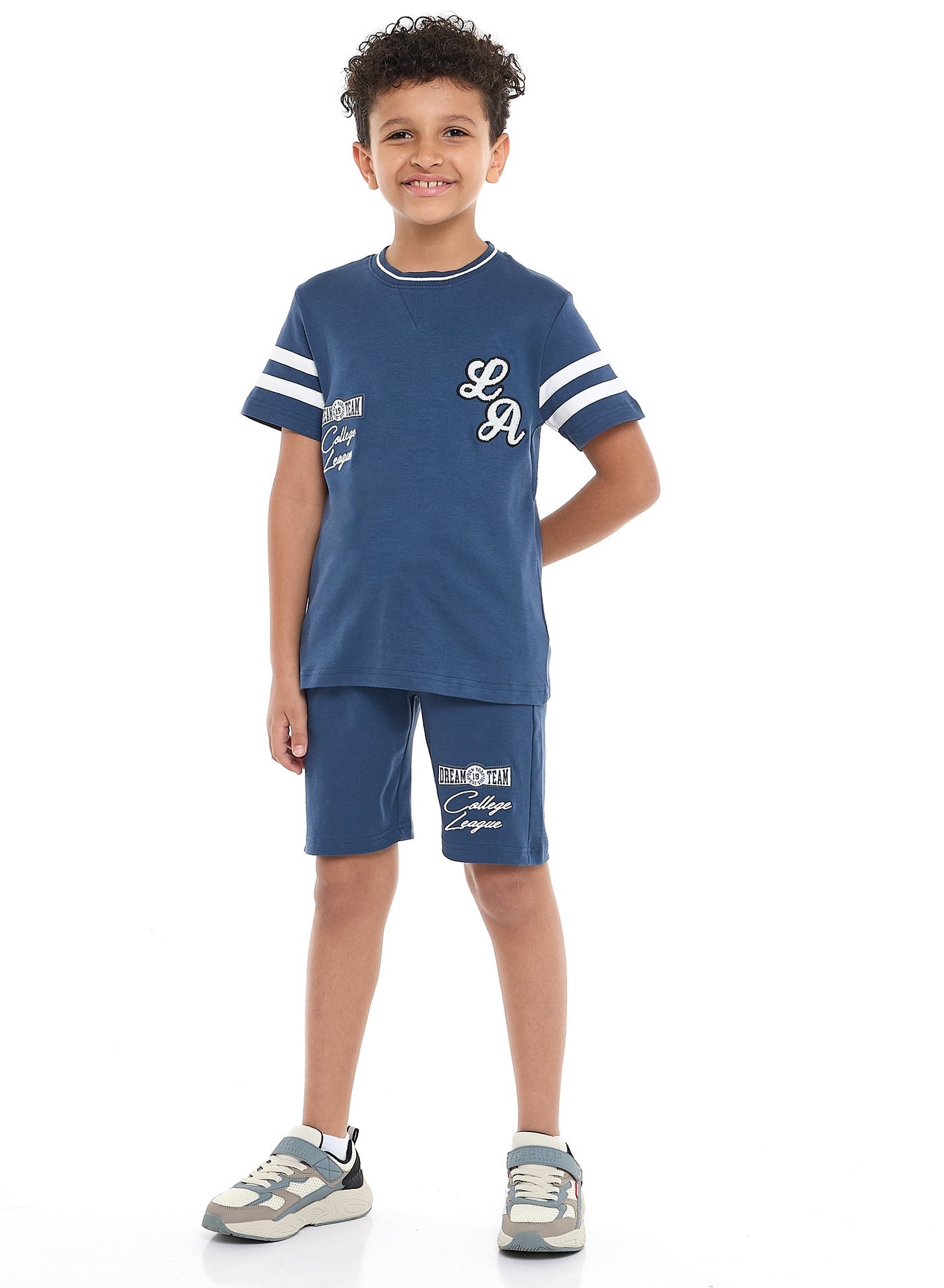 Victor and Jane Sr Boys' LA Aplique Embroidery Set - Blue
