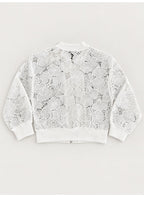 Girls Floral Lace full Zip Bomber Casual Jacket