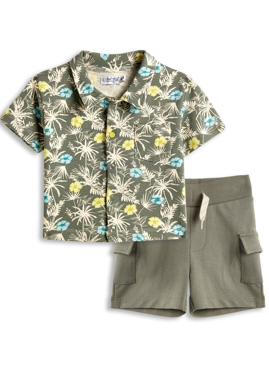 Dirkje Boys Set - AOP T-shirt & Cargo Shorts