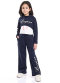 Junior Girls Bonjour 3-Piece Fleece Set “ Navy & White