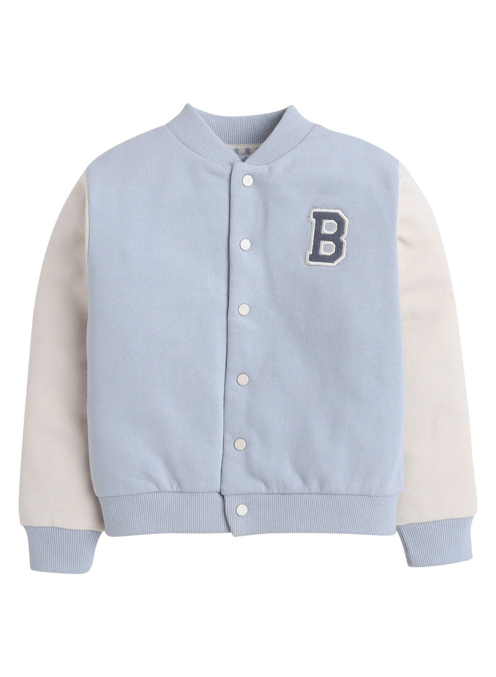Dirkje Cotton Super Hockey League Patched Printed & Striped Bomber Jacket With T-Shirt And Joggers Set - White/Blue