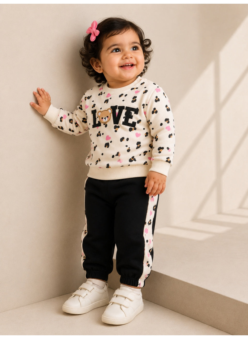 Girls 2-Piece Printed Sweatshirt & Jogger Pants Set