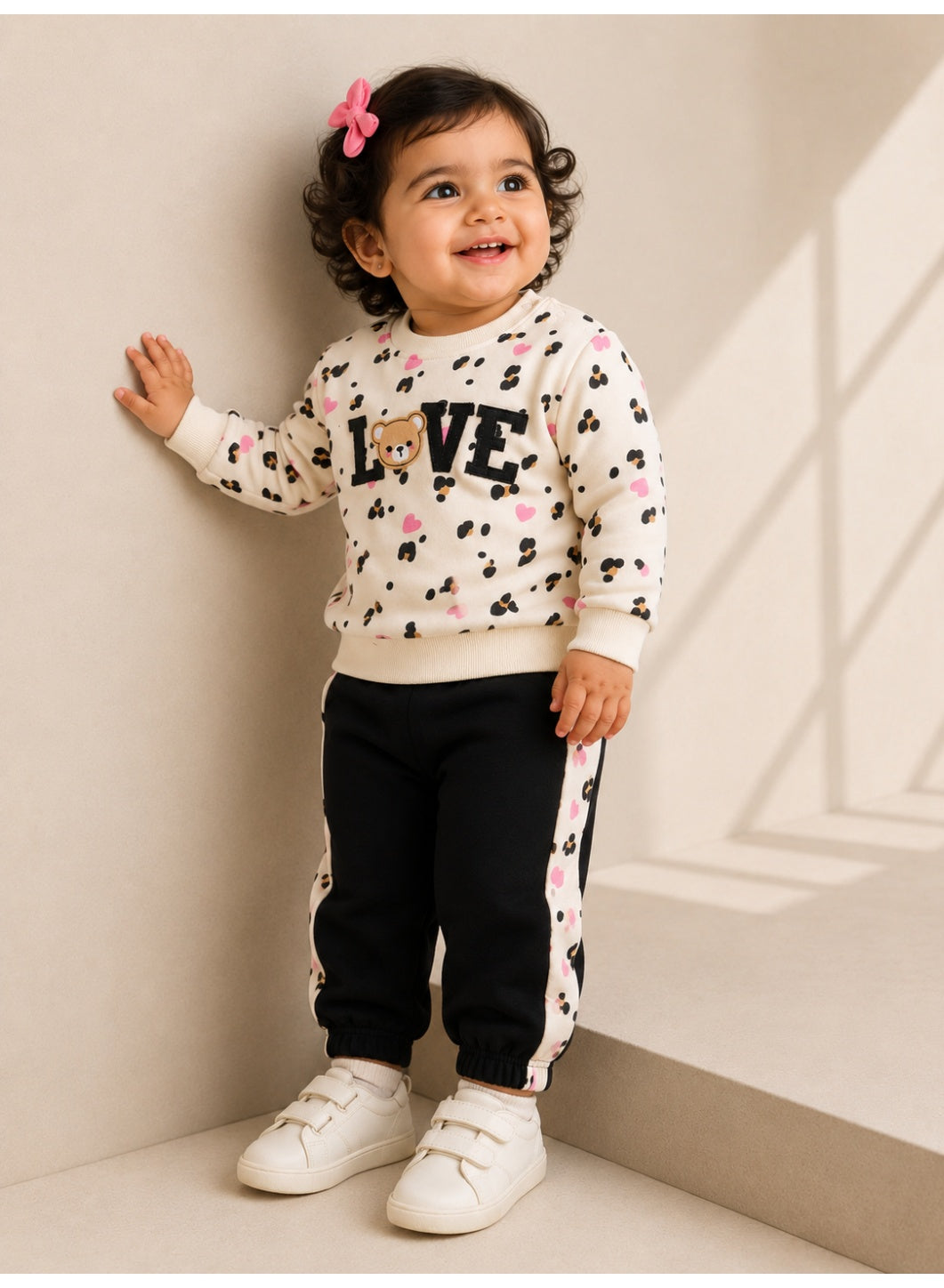 Girls 2-Piece Printed Sweatshirt & Jogger Pants Set