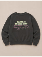 Girls Graphic Pullover with Front & Back Print