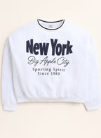 Œnew York Big Apple” Contrast Rib Sweatshirt “ 100% Cotton Fleece