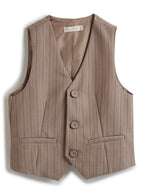 Striped Waistcoat Shirt Pants Set