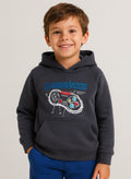 Boys' Dark Grey "Gamer Mode" Printed Hoodie Sweatshirt