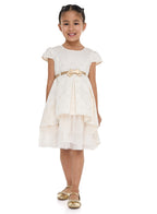 Chic Jacquard Champagne  Party Dress With Mesh & Decoration
