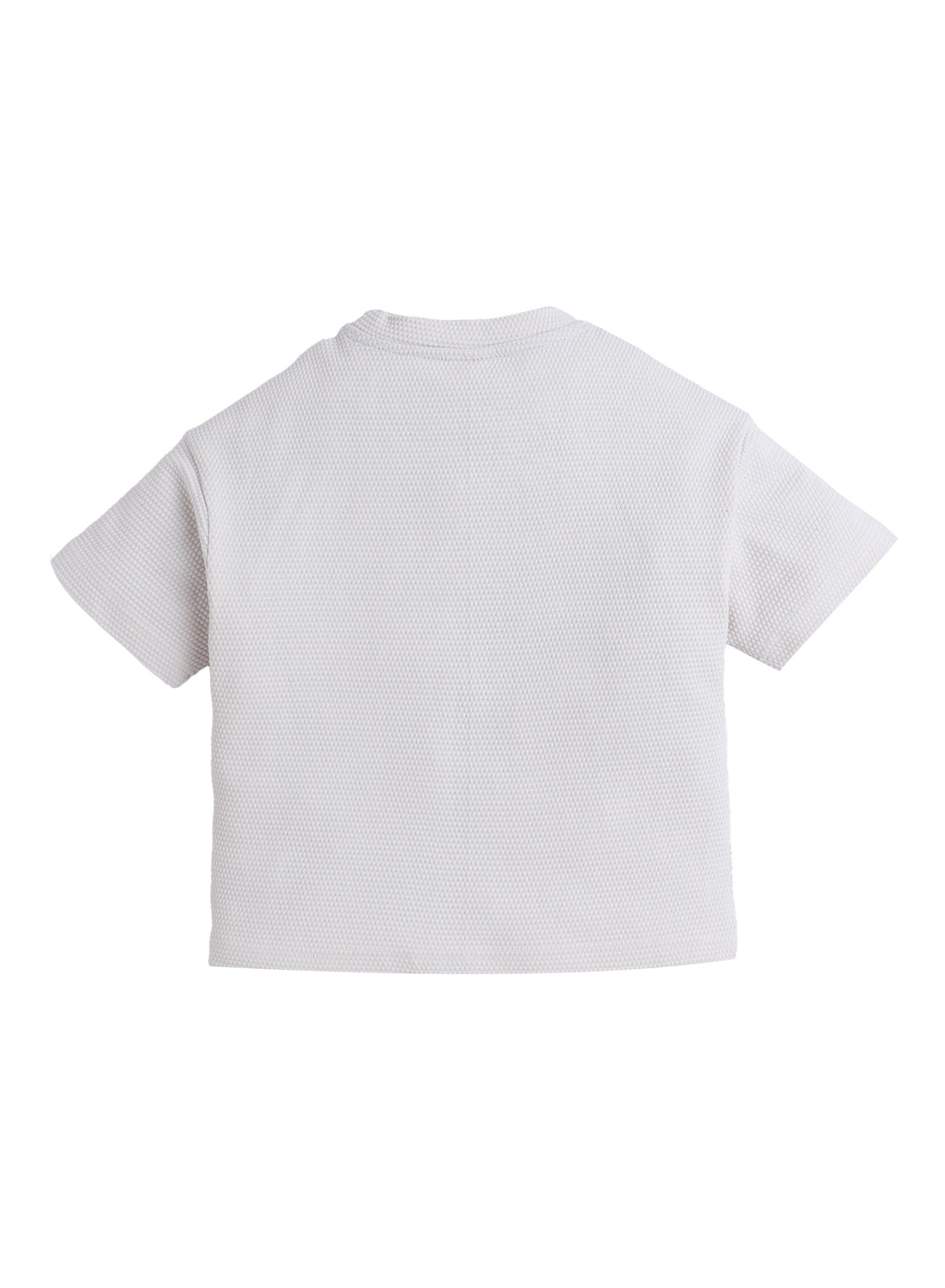 Victor & Jane Junior Boys Off-White Patch Detail Cotton T-Shirt