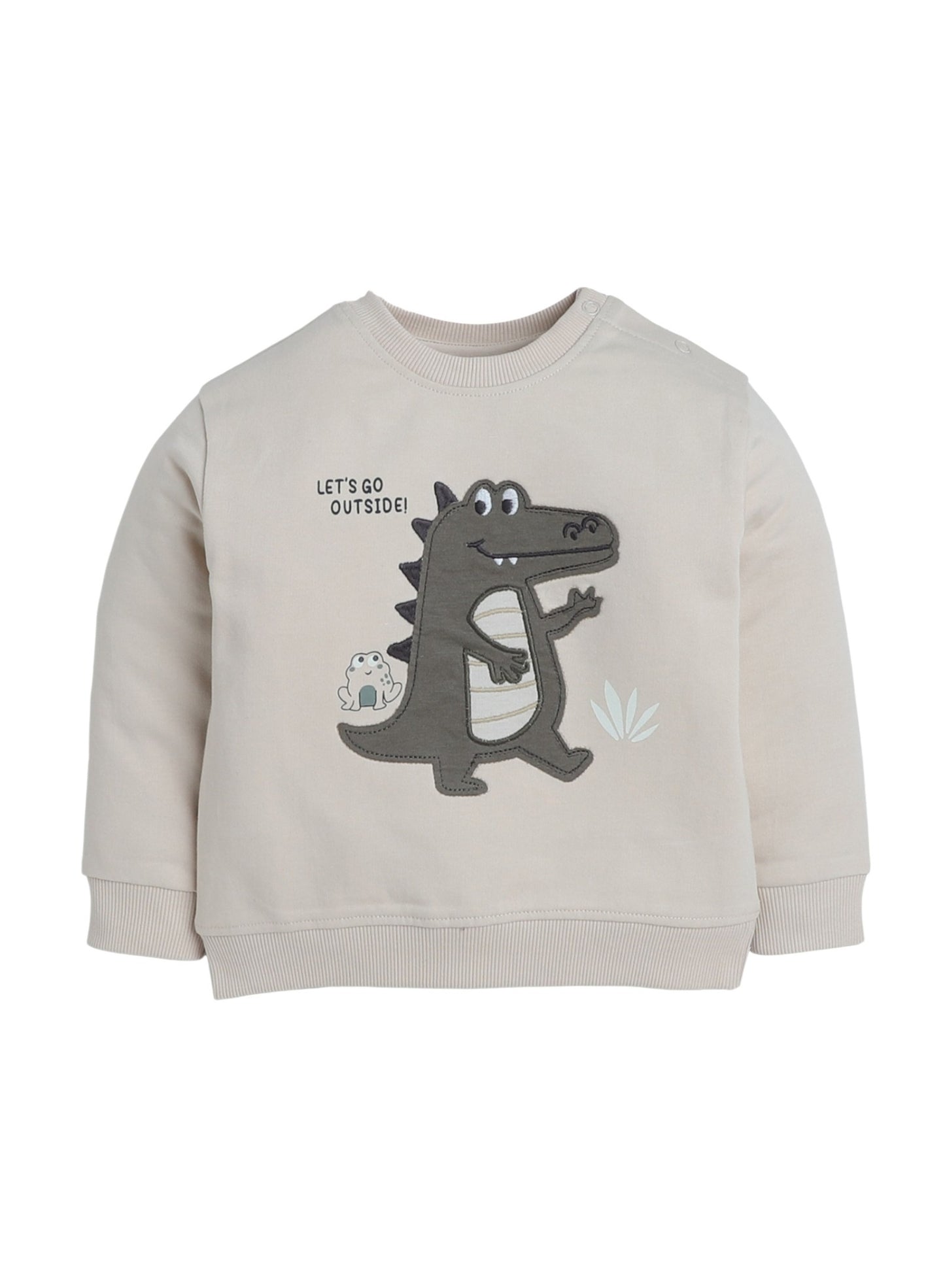Baby Boys' 2-Piece Set – “Let’s Go Outside” Dino Fleece Sweatshirt & Joggers Set