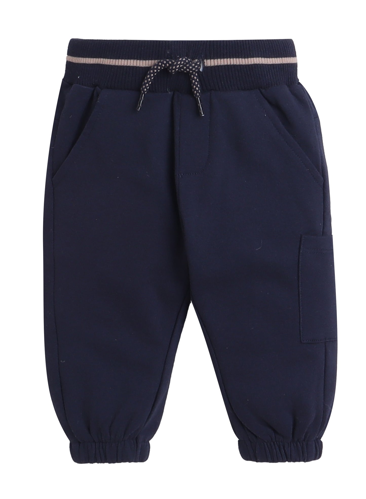 Boys Planet Cargo Fleece Tracksuit – Cream & Navy 2-Piece Set