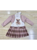 Girls 4-Piece Set – Cardigan, Top, Skirt & Leggings