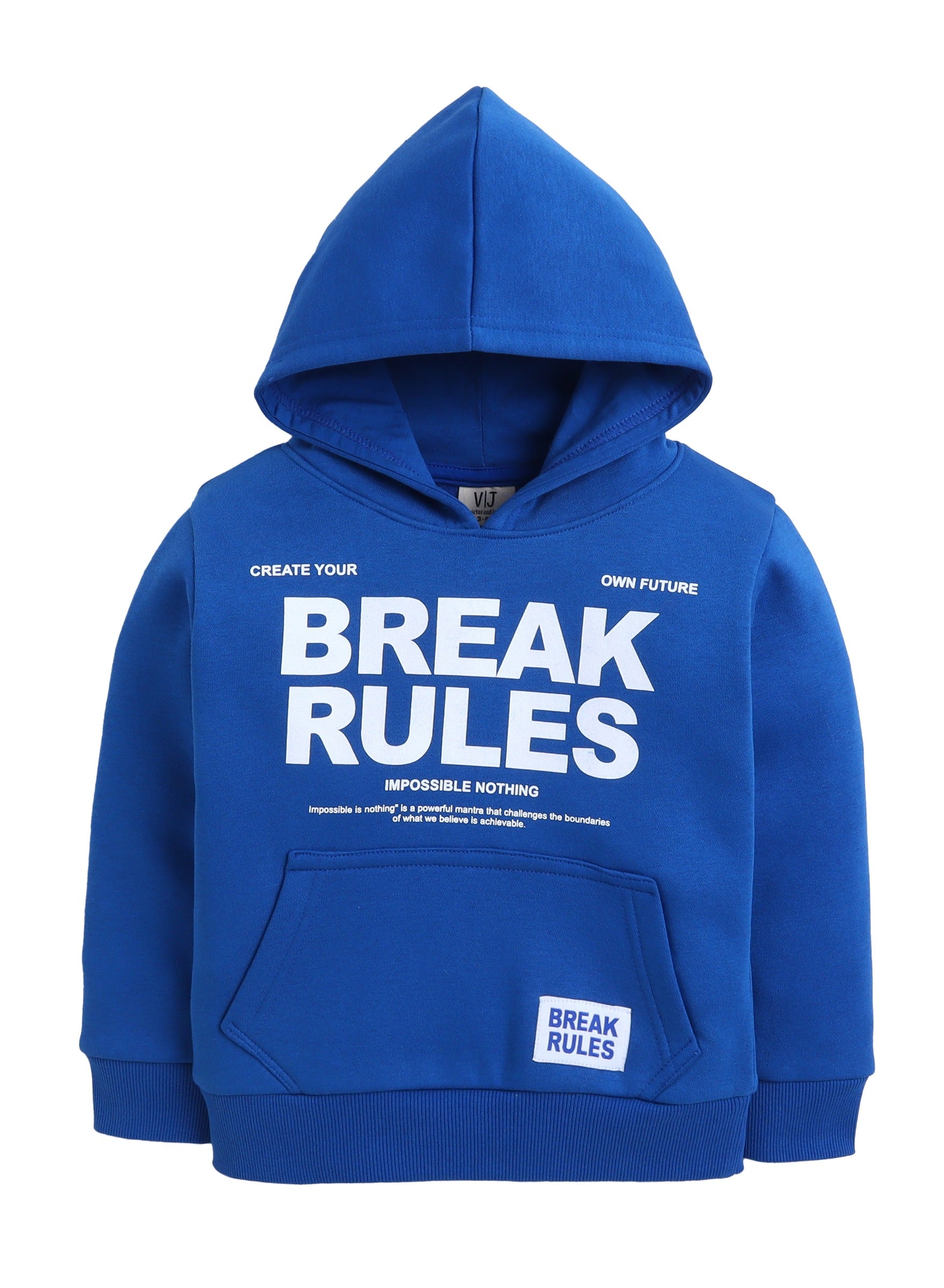 Boys' Blue "Break Rules" Hooded Sweatshirt