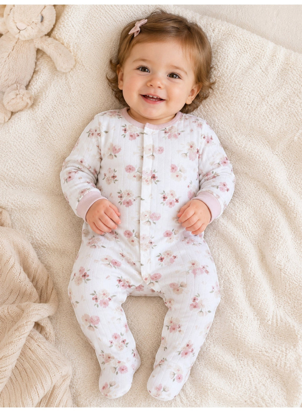 Baby Girls Quilted Footed Coverall 2-Piece Pack
