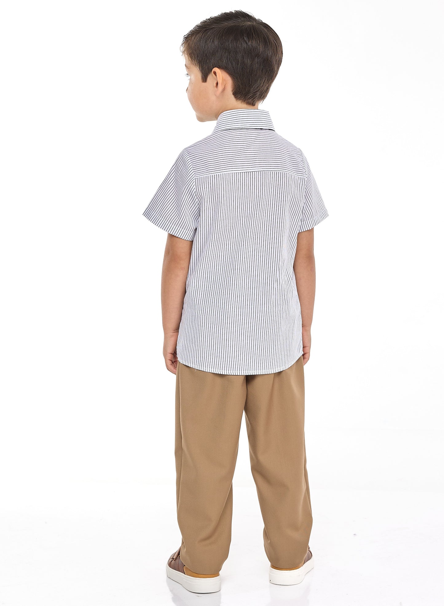 Tan Waistcoat And Pant Set With Shirt And Bow Tie